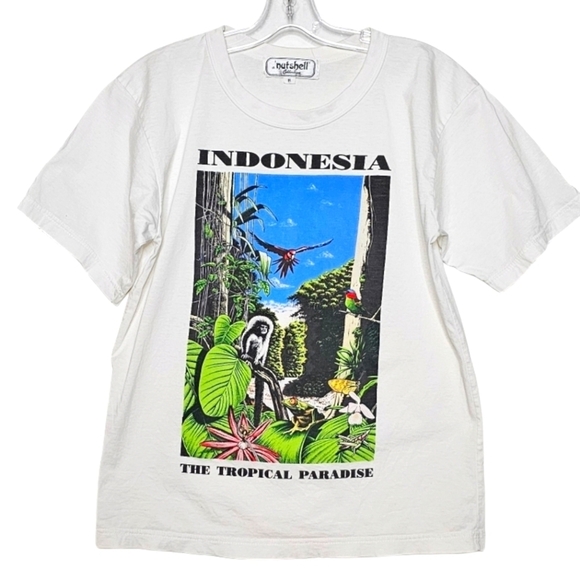 Vintage Indonesia The Tropical Paradise Rainforest Nature T-shirt women's medium - Picture 2 of 8